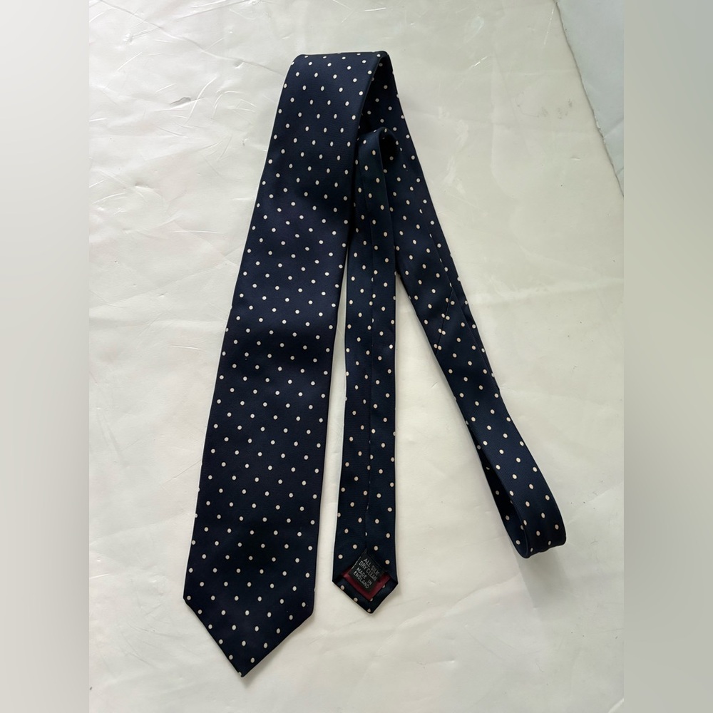 Ely limited silk Classic Navy Polka Dot Tie